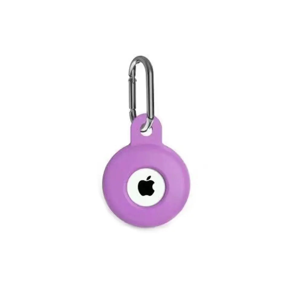 Estuche de silicona morado para AirTags de Apple, El Rey Silicon.