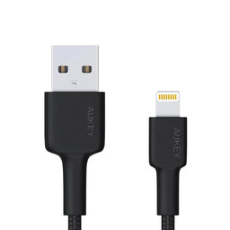 Cable Aukey Adaptador De 2Mts Brained Nylon Usb A A Lightning Color Negro - MUNDO ACCESORIOS (B2C)