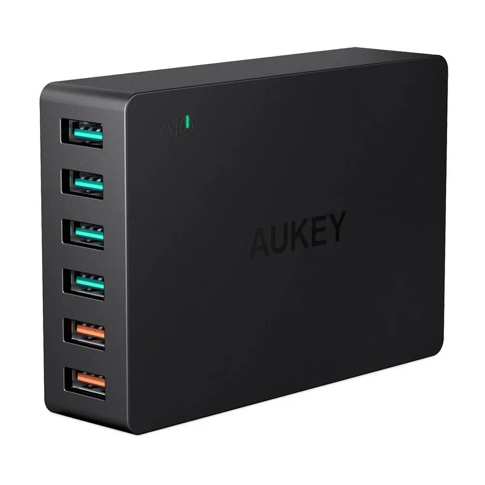 Cargador aukey estacion 6 puertode 60w con chip intelite qc 3.0 usb charging station  Shop name