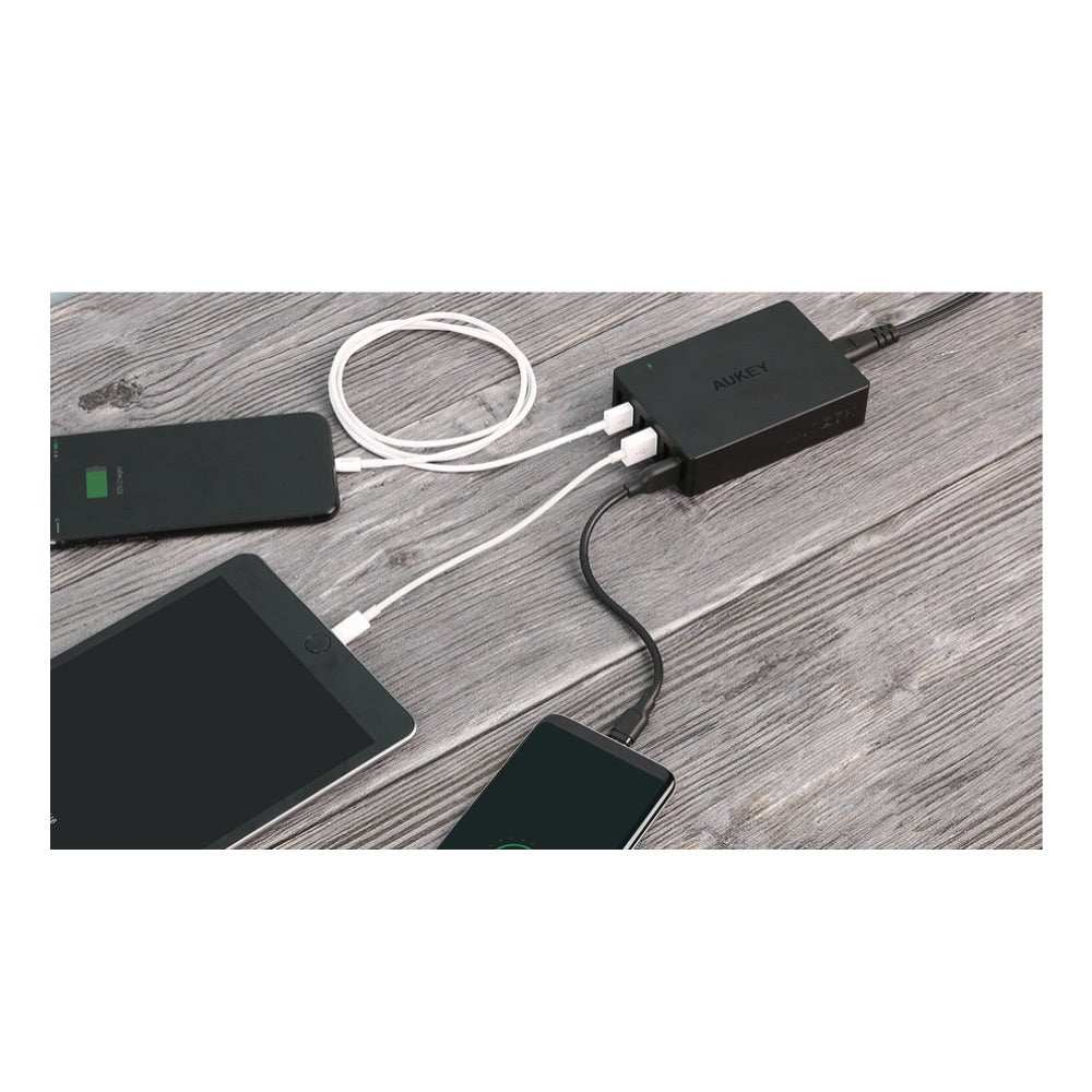 Cargador Aukey Estacion 6 Puertode 60W Con Chip Intelite Qc 3.0 Usb Charging Station