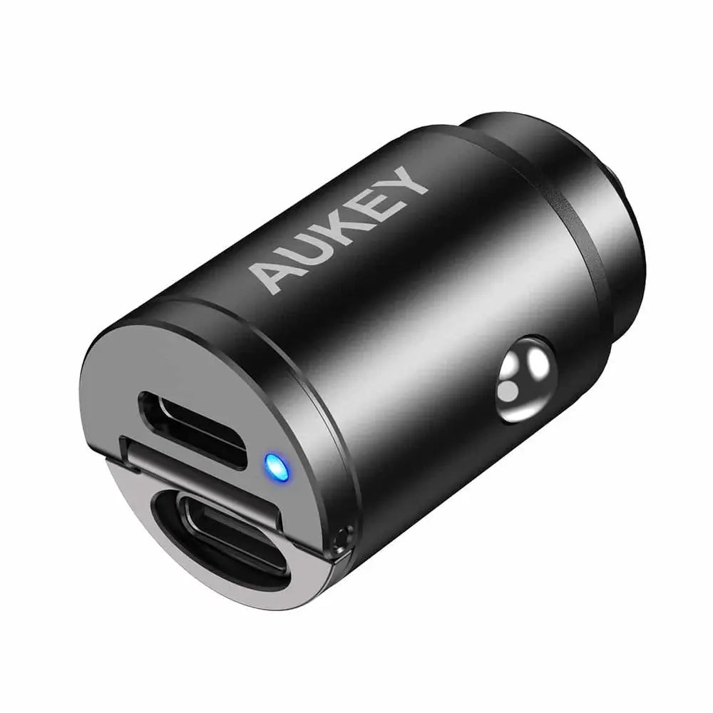 Cargador aukey carro 30 w ultra small 2 port tipo c para color negro  Shop name