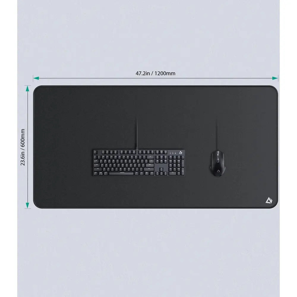 Gadget Aukey Gaming XL Mouse Pad 47.2x23.6in, anti-slip, ultra-smooth black surface.