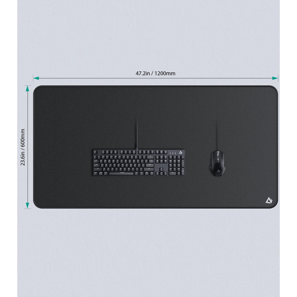 Gadget Aukey Gaming XL Mouse Pad, black, 47.2 x 23.6 inches, non-slip base, large surface for gaming.