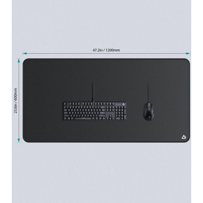 Gadget Aukey Gaming XL Mouse Pad, black, 47.2 x 23.6 inches, non-slip base, large surface for gaming.