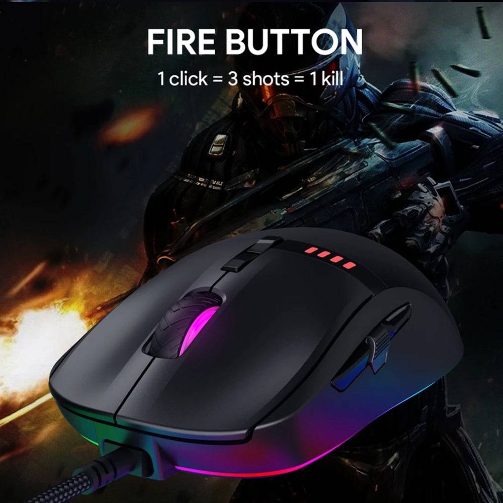 Gadget Aukey Gaming Knight Rgb Mouse 10000 Dpi Resolution Con Cable Usb - MUNDO ACCESORIOS (B2C)