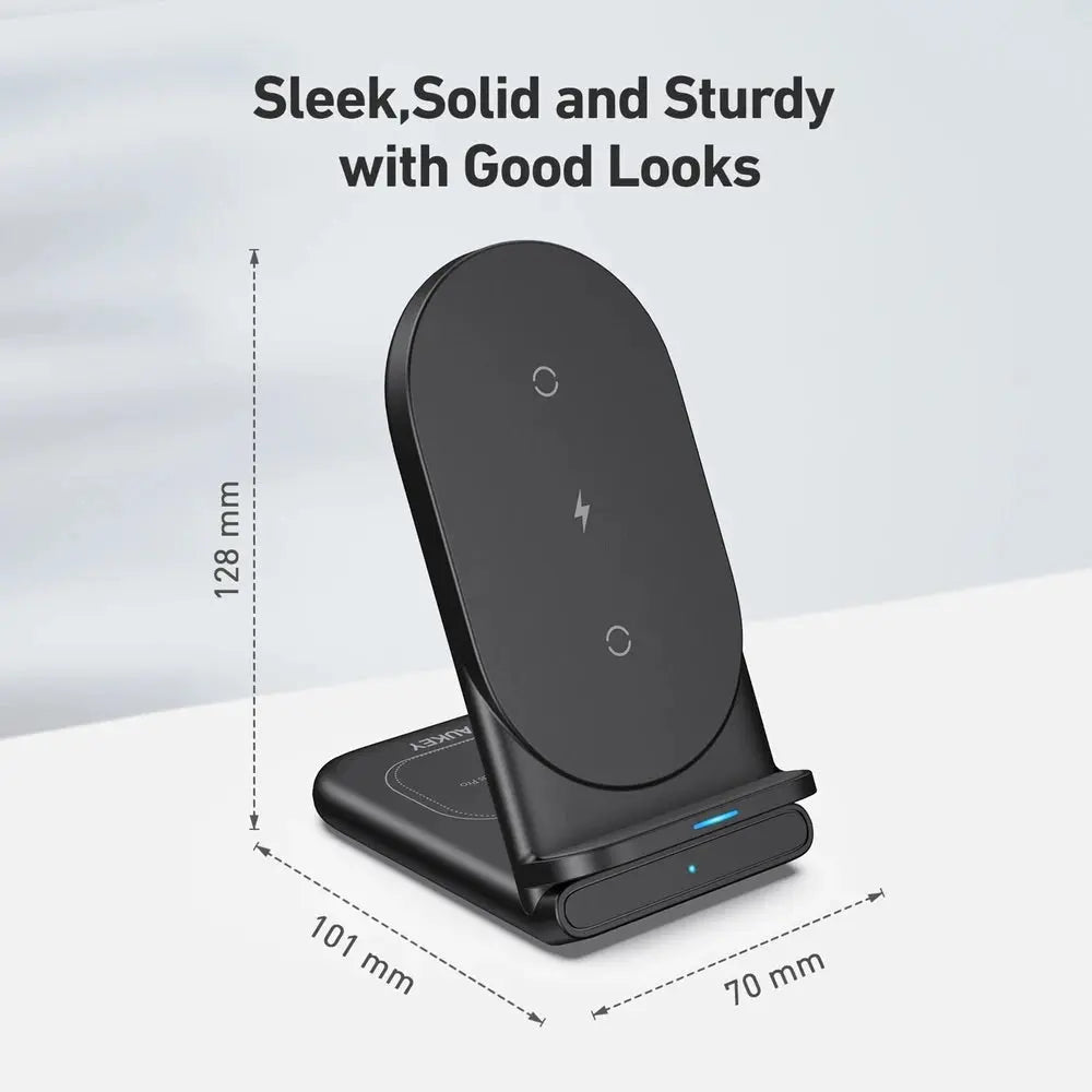 Cargador aukey inalambrico 2 in 1 wirelesfast (bk / wh) color  negro  Shop name