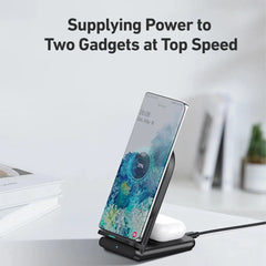 Cargador aukey inalambrico 2 in 1 wirelesfast (bk / wh) color  negro  Shop name