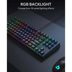 Gadget Aukey Gaming Kmg14 Mechanical Keyboard Blue Switchecompact 87Key With Software Color Azul  Shop name