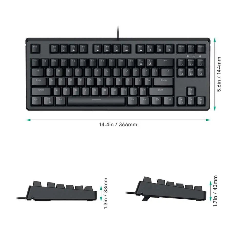 Gadget Aukey Gaming Kmg14 Mechanical Keyboard Blue Switchecompact 87Key With Software Color Azul  Shop name