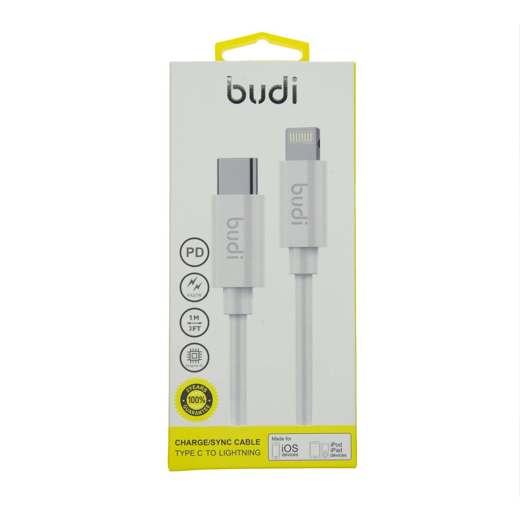 Cable budi adaptador de tipo c a lightning ultra rapido - MUNDO ACCESORIOS (B2C)