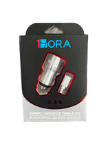 Cargador 1hora carro de con micro usb v8 para color gris