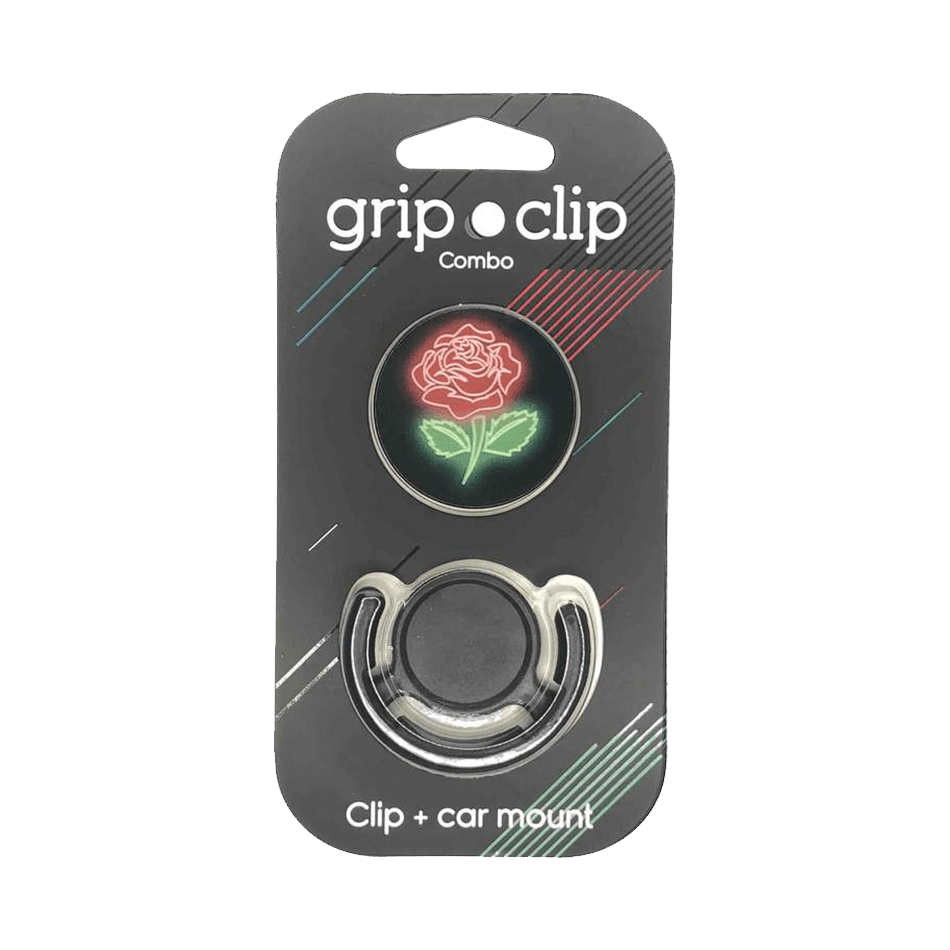 Accesorio grip clip flor neon con holder - MUNDO ACCESORIOS (B2C)