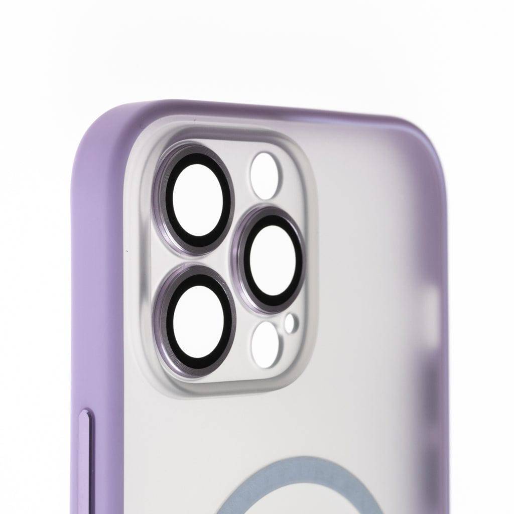 estuches vidrio templado el rey magsafe con marco de vidrio templado de camara trasera apple iphone 13 pro color morado - MUNDO ACCESORIOS (B2C)