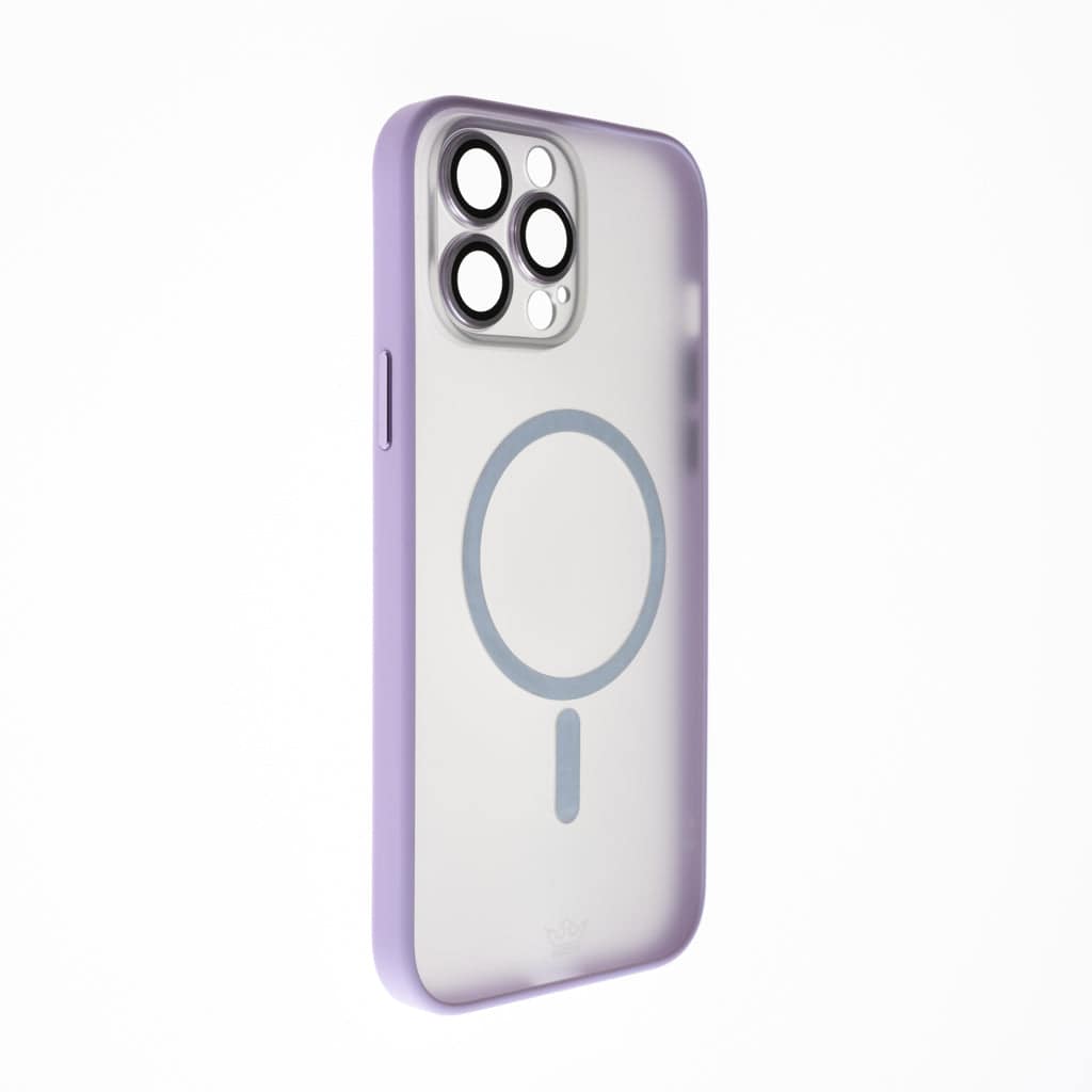 estuches vidrio templado el rey magsafe con marco de vidrio templado de camara trasera apple iphone 13 pro color morado - MUNDO ACCESORIOS (B2C)