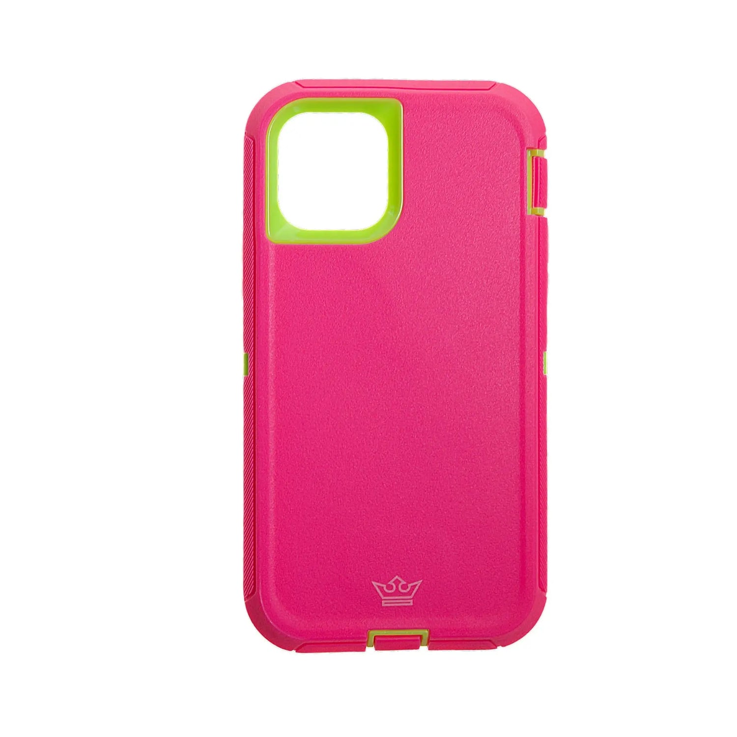 Estuche protección El Rey Defender para Apple iPhone 11 Pro en color rosado y verde.