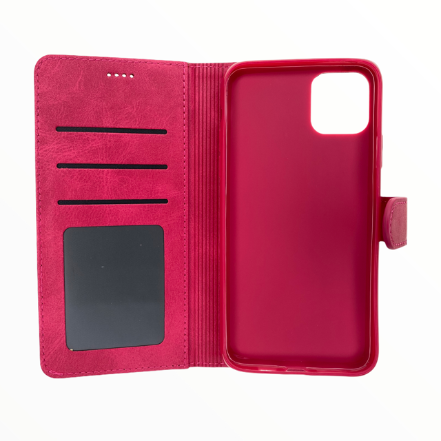 Estuche carteras lc imeeke folio libreta con porta tarjeta apple iphone 11 pro max color rosado