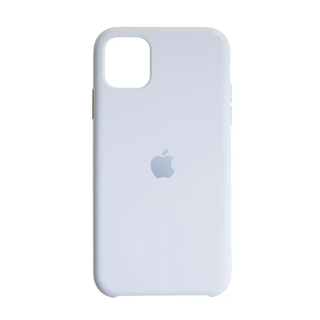 Estuche de silicona blanco para iPhone 11 Pro, resistente y de diseño minimalista.