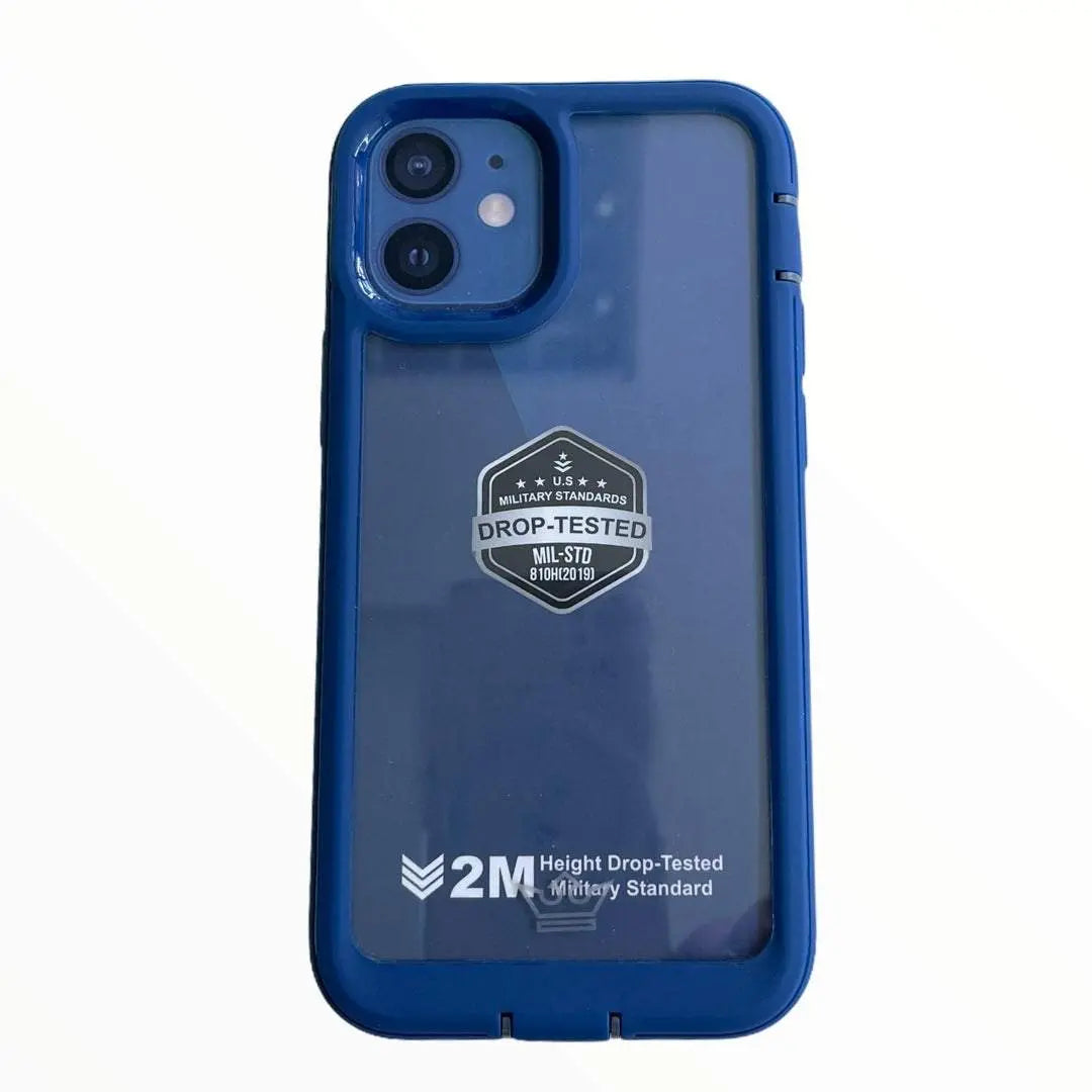 protector de impacto azul para iPhone 12 Mini, estuche resistente y moderno