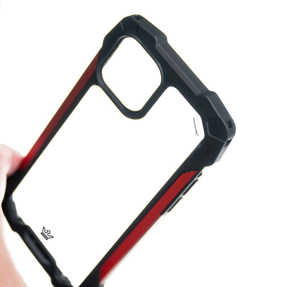 estuches clasico el rey impact 10 metros de proteccion apple iphone 12 ,  iphone 12 pro color negro / rojo - MUNDO ACCESORIOS (B2C)