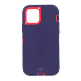 estuche protector rosado morado con clip para iPhone 12 mini