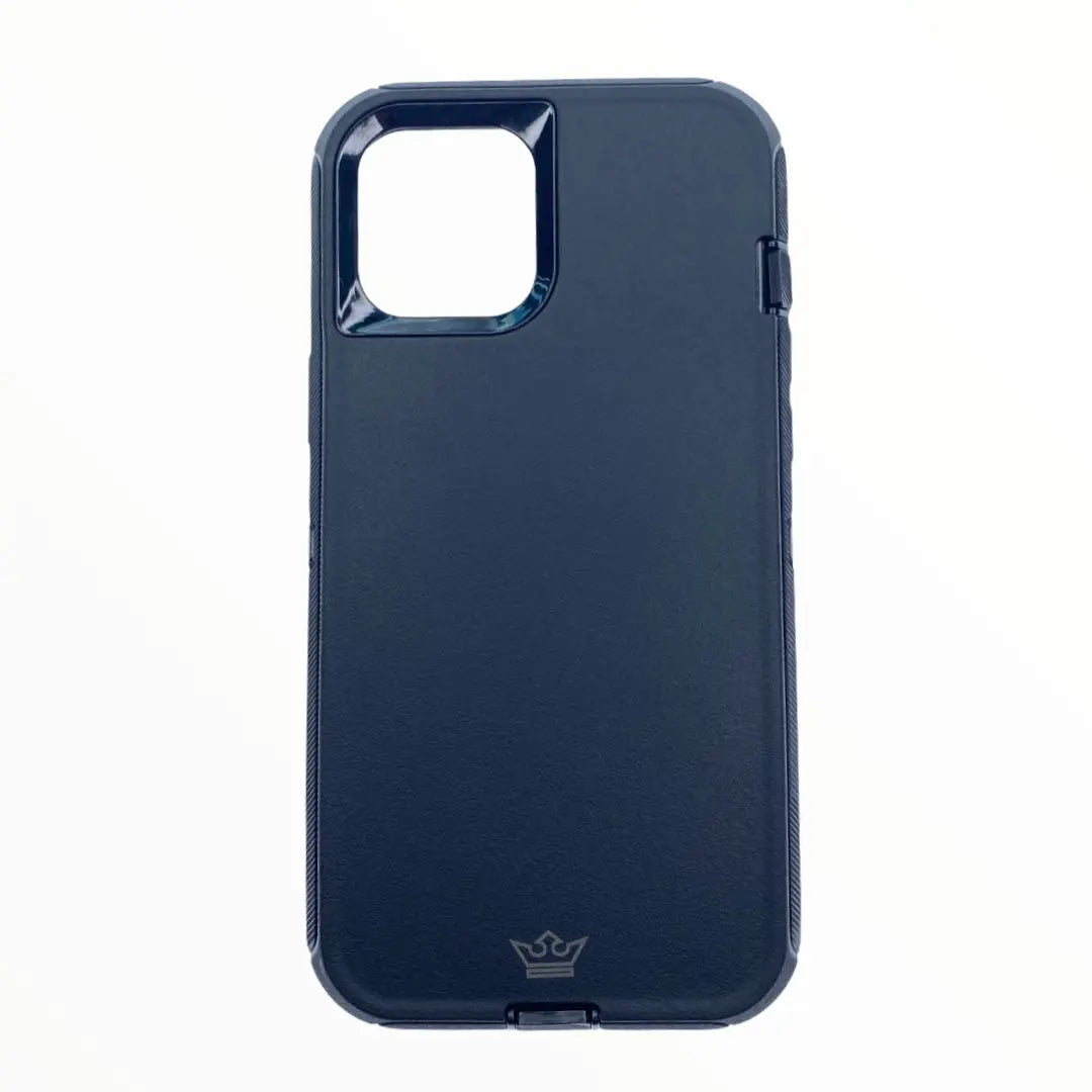 Estuche protector Defender Rey para iPhone 12 Mini, color negro, con clip.