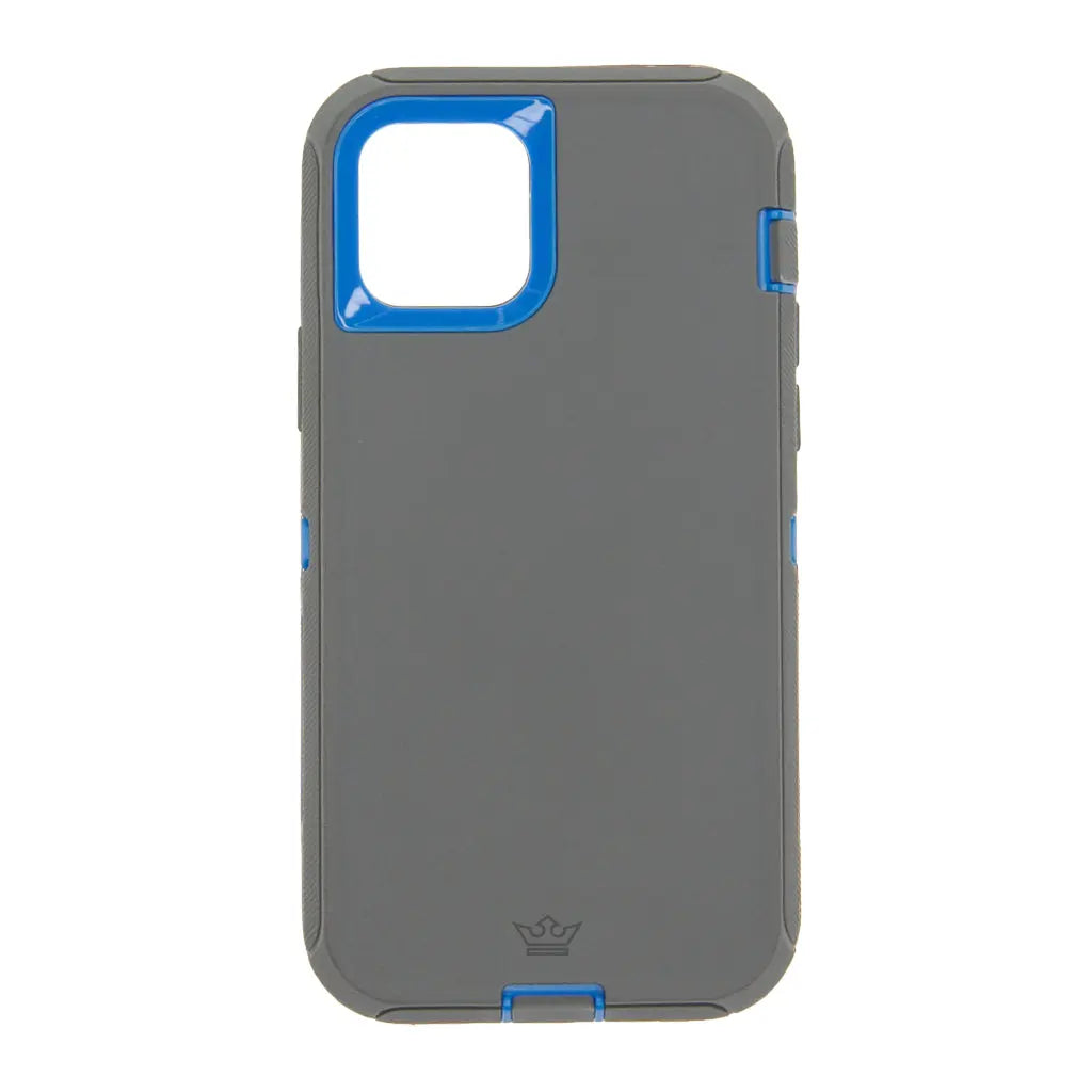 estuche proteccion el rey defender con clip apple iphone 12 mini color gris / azul- MUNDO ACCESORIOS.