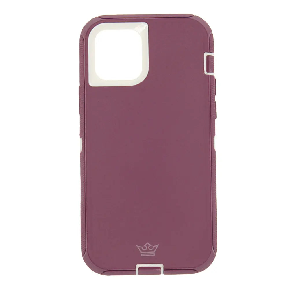 estuche proteccion el rey defender con clip apple iphone 12 mini color rojo / blanco- MUNDO ACCESORIOS.