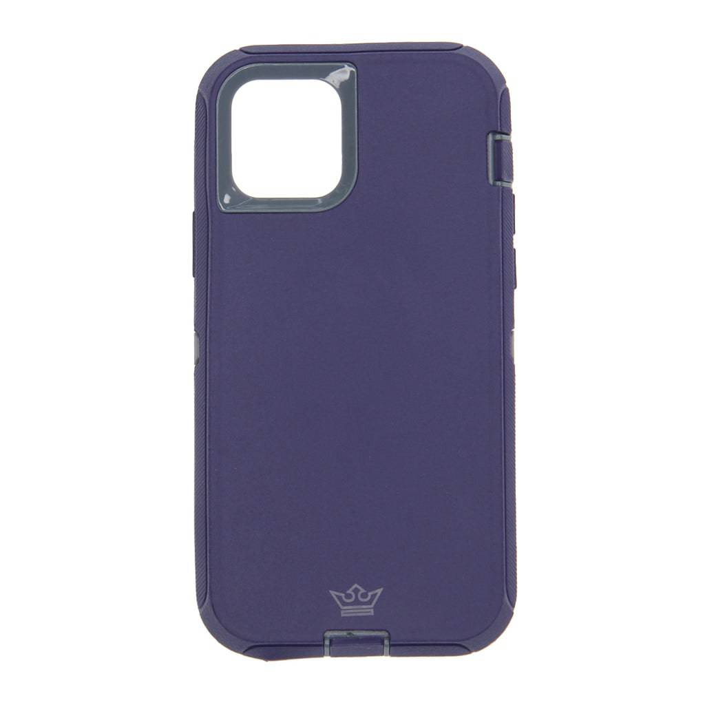 Estuches Proteccion El Rey Defender Con Clip Apple Iphone 12 Mini Color Gris / Azul Marino - MUNDO ACCESORIOS (B2C)