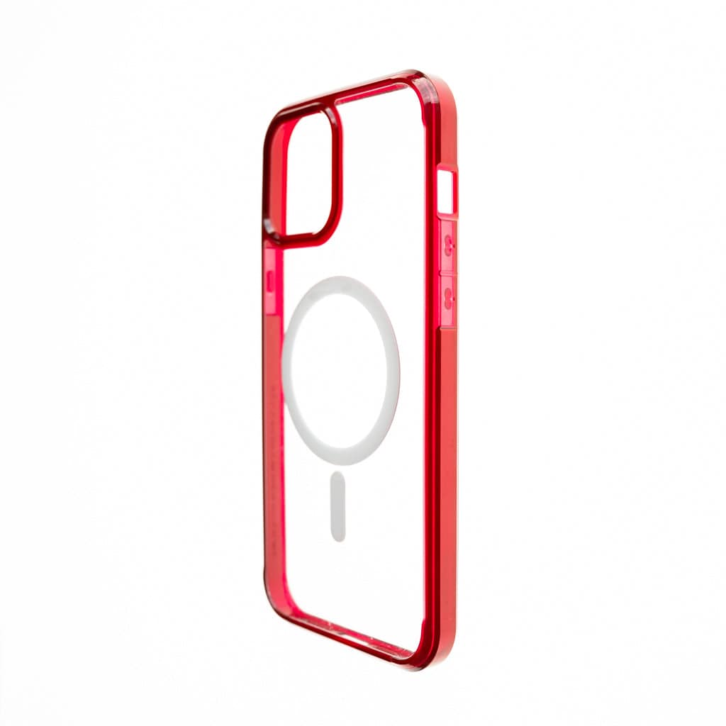 estuches clasico spigen magsafe apple iphone 12 ,  iphone 12 pro color rojo / transparente - MUNDO ACCESORIOS (B2C)