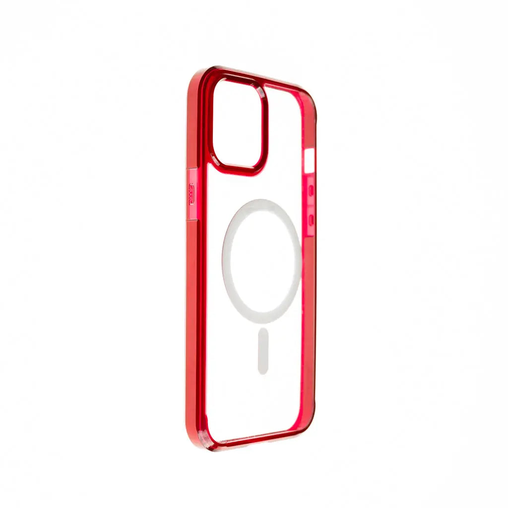 Estuche clasico spigen magsafe apple iphone 12 ,  iphone 12 pro color rojo / transparente  Shop name