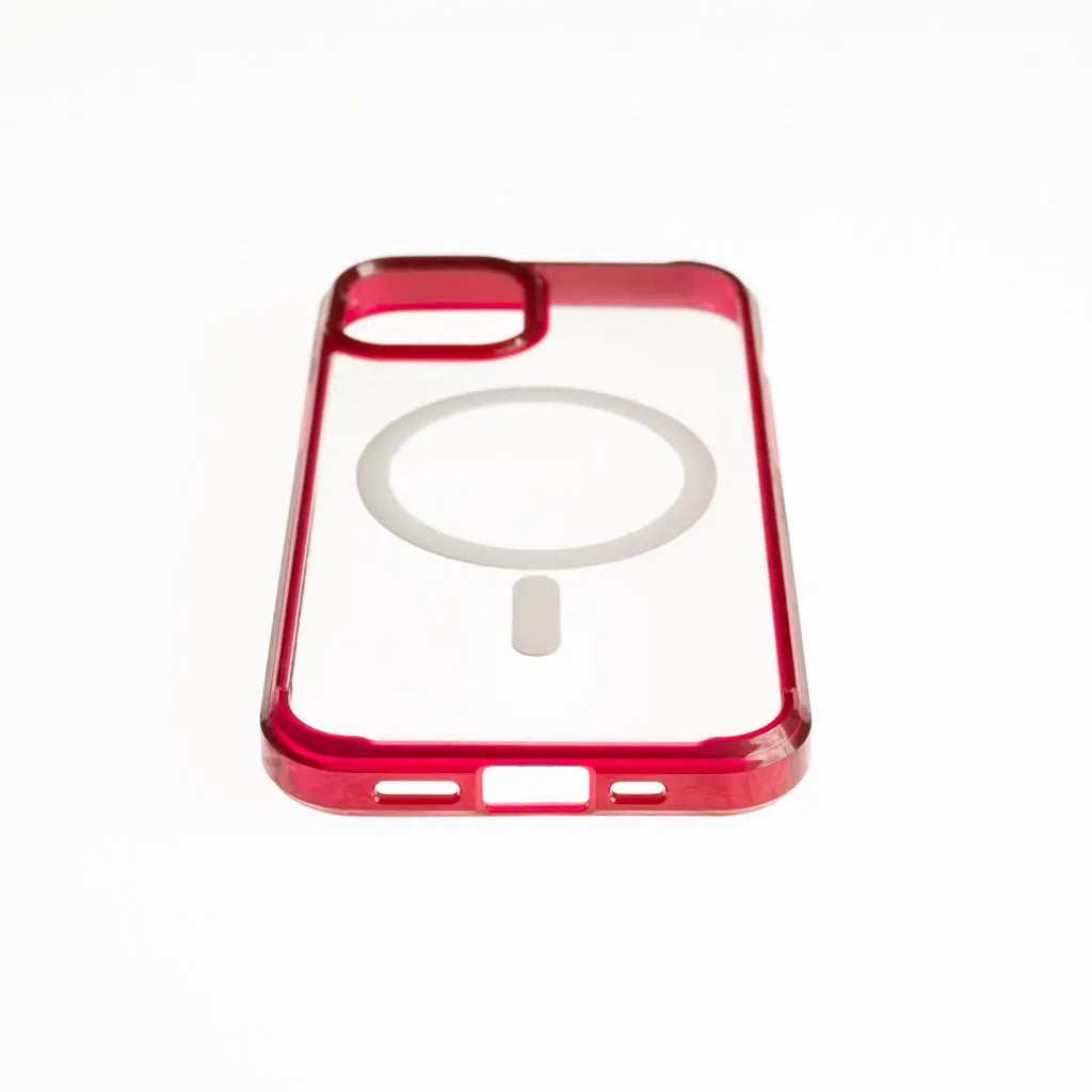 Estuche clasico spigen magsafe apple iphone 12 ,  iphone 12 pro color rojo / transparente  Shop name