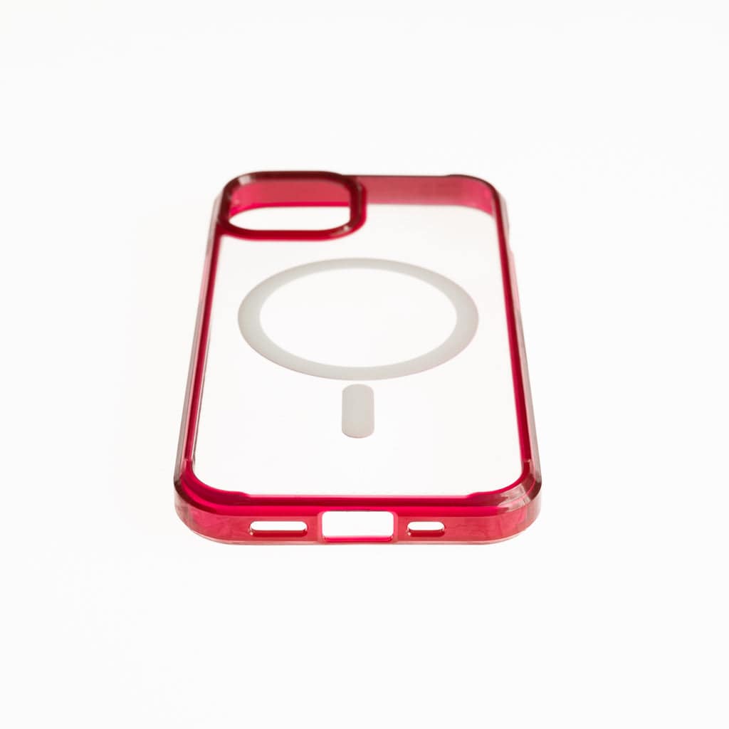 estuches clasico spigen magsafe apple iphone 12 ,  iphone 12 pro color rojo / transparente - MUNDO ACCESORIOS (B2C)