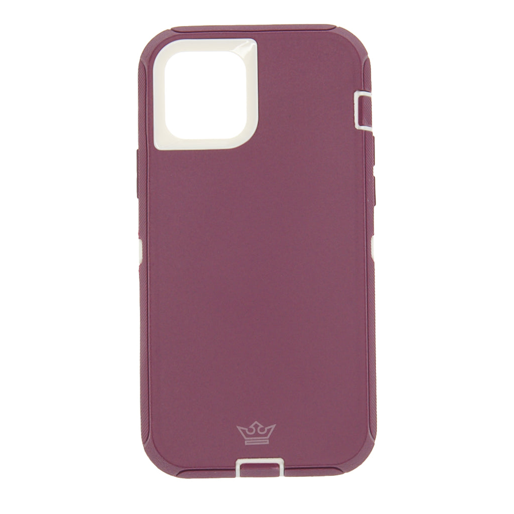 Estuche proteccion el rey defender con clip apple iphone 12 ,  iphone 12 pro color rojo / blanco