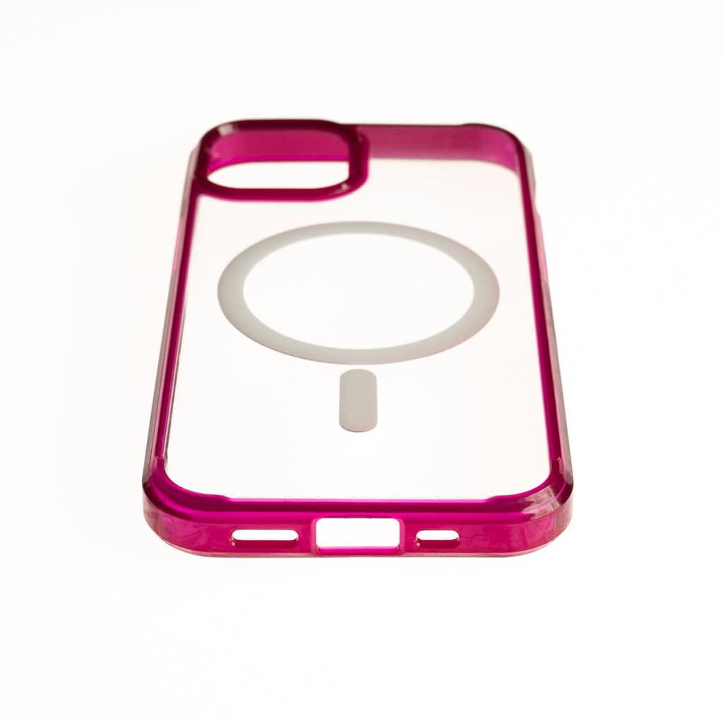 estuches clasico spigen magsafe marco apple iphone 12 pro max color rosado / transparente - MUNDO ACCESORIOS (B2C)