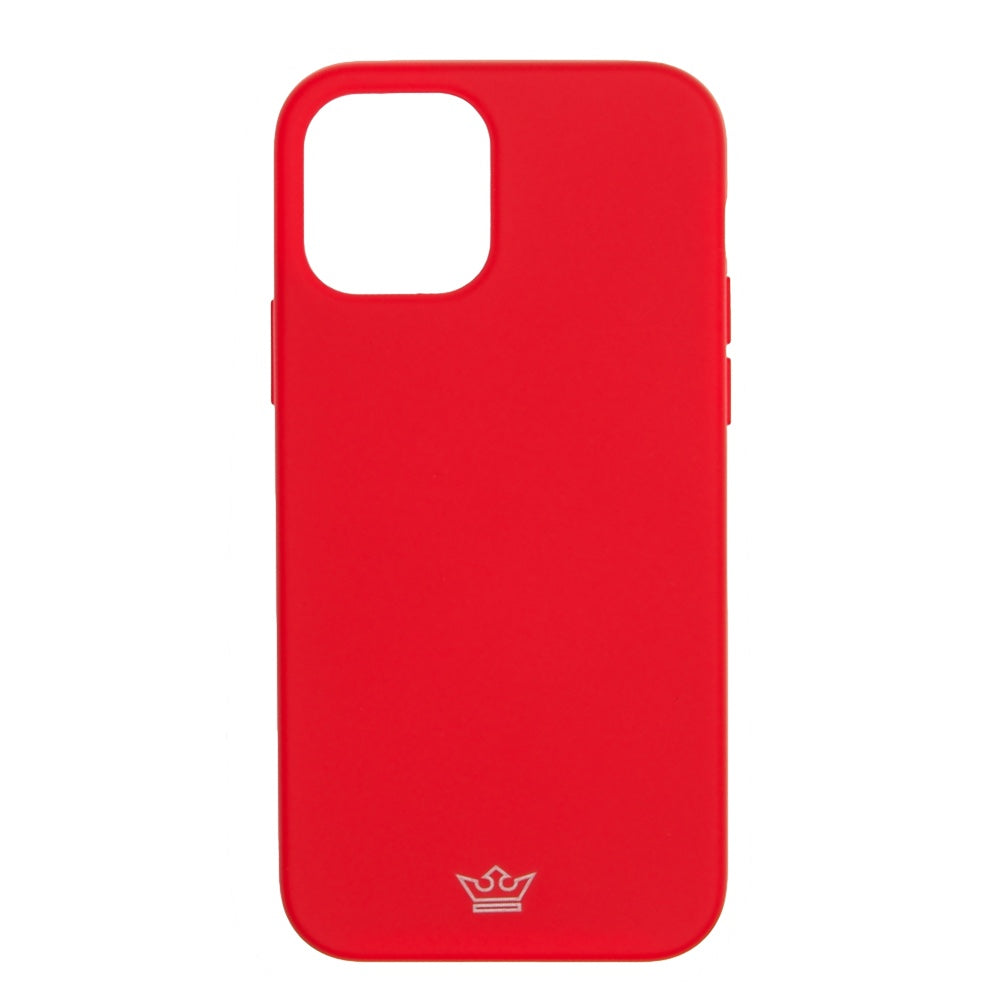 Estuche de silicona roja para iPhone 12 Pro Max, diseño elegante y protección completa.