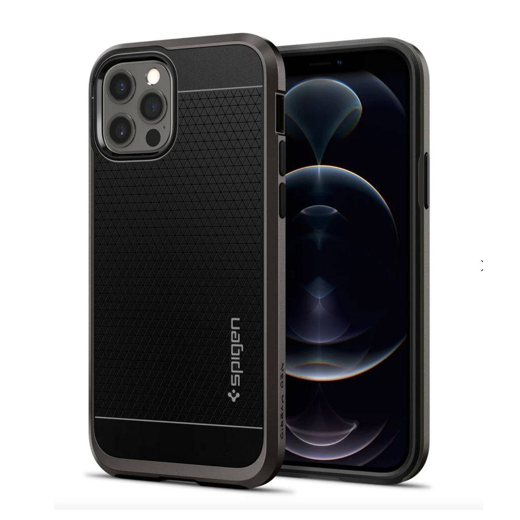 estuches clasico spigen hybrid neon apple iphone 12 pro max color negro - MUNDO ACCESORIOS (B2C)