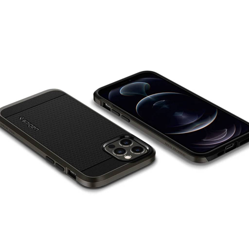 estuches clasico spigen hybrid neon apple iphone 12 pro max color negro - MUNDO ACCESORIOS (B2C)