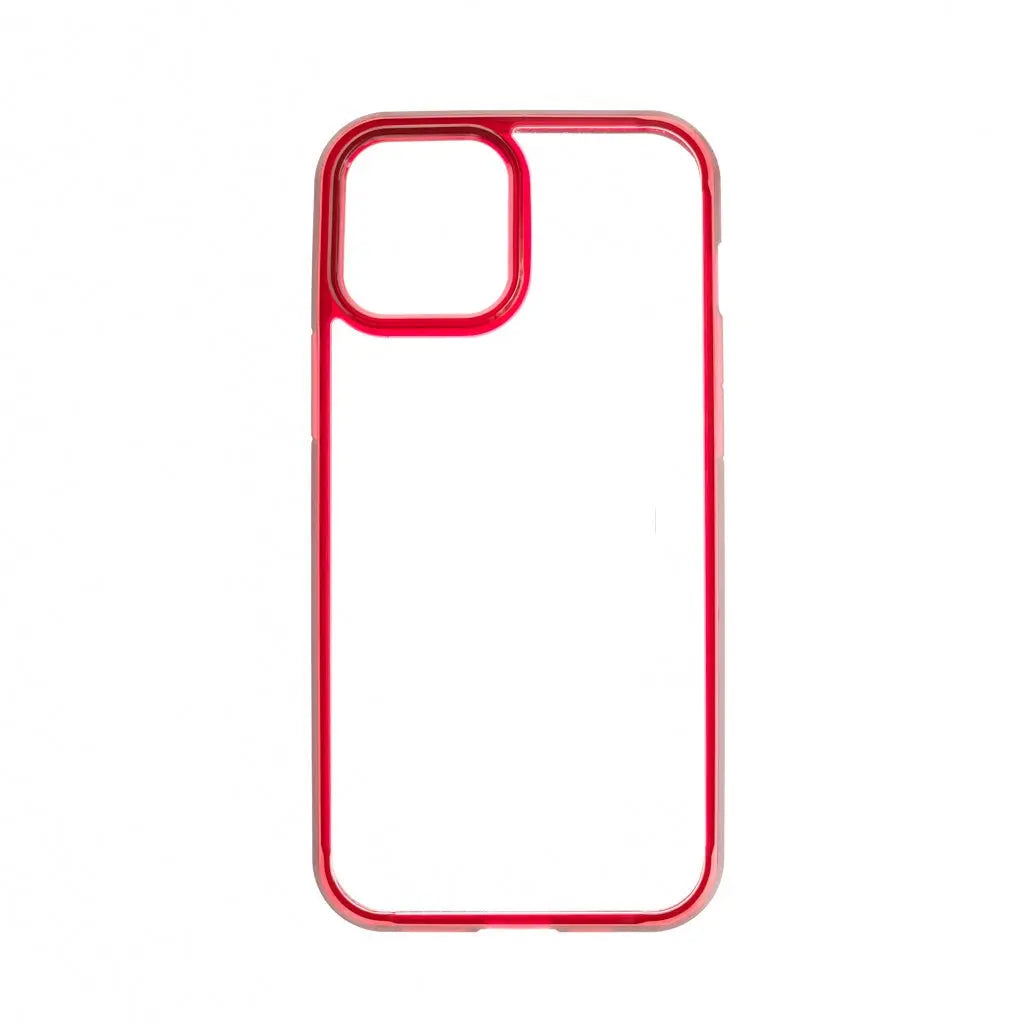 Estuche clasico spigen transparente marco apple iphone 12 pro max color rojo / transparente