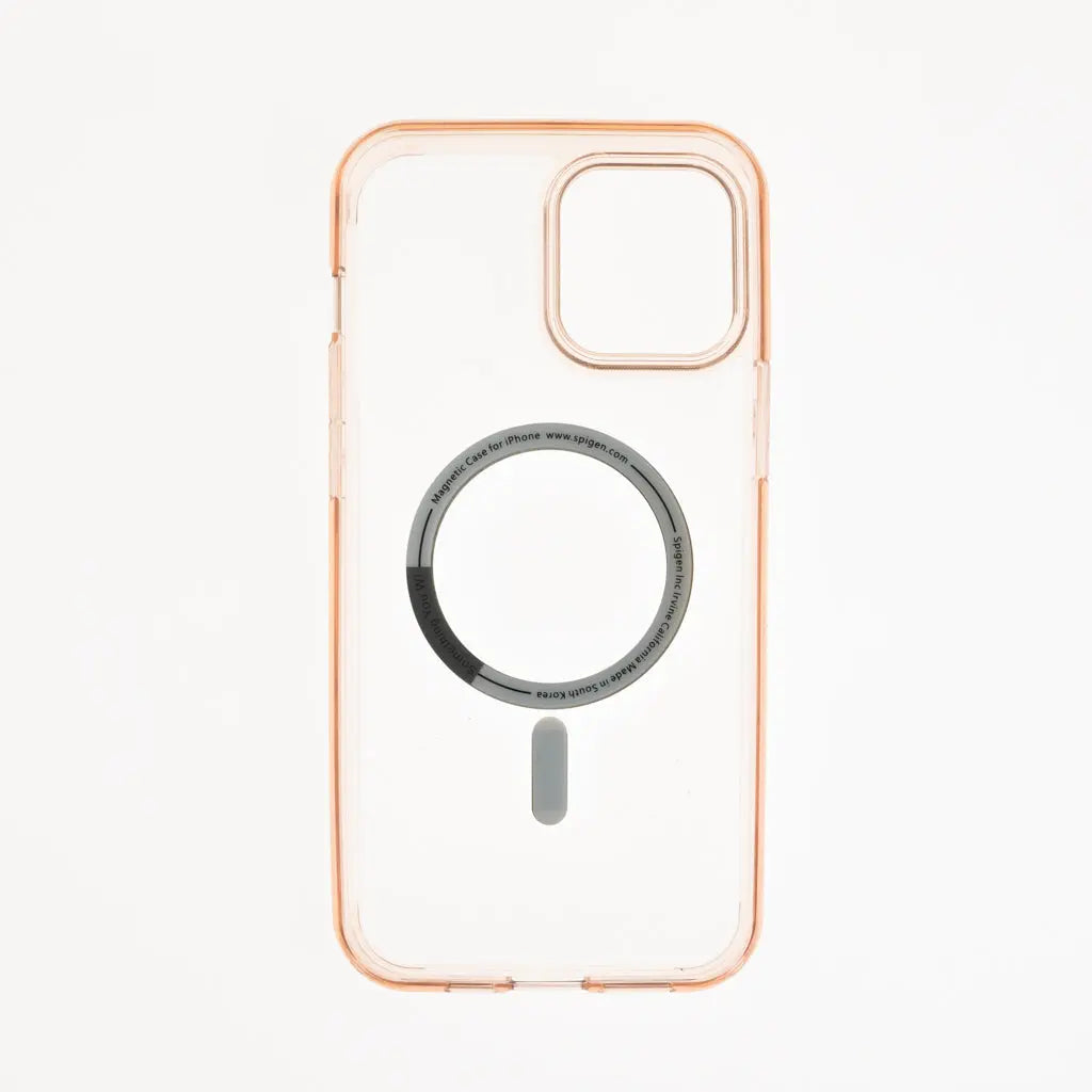 Estuche clasico spigen transparente marco apple iphone 12 pro max color rosado / transparente  Shop name