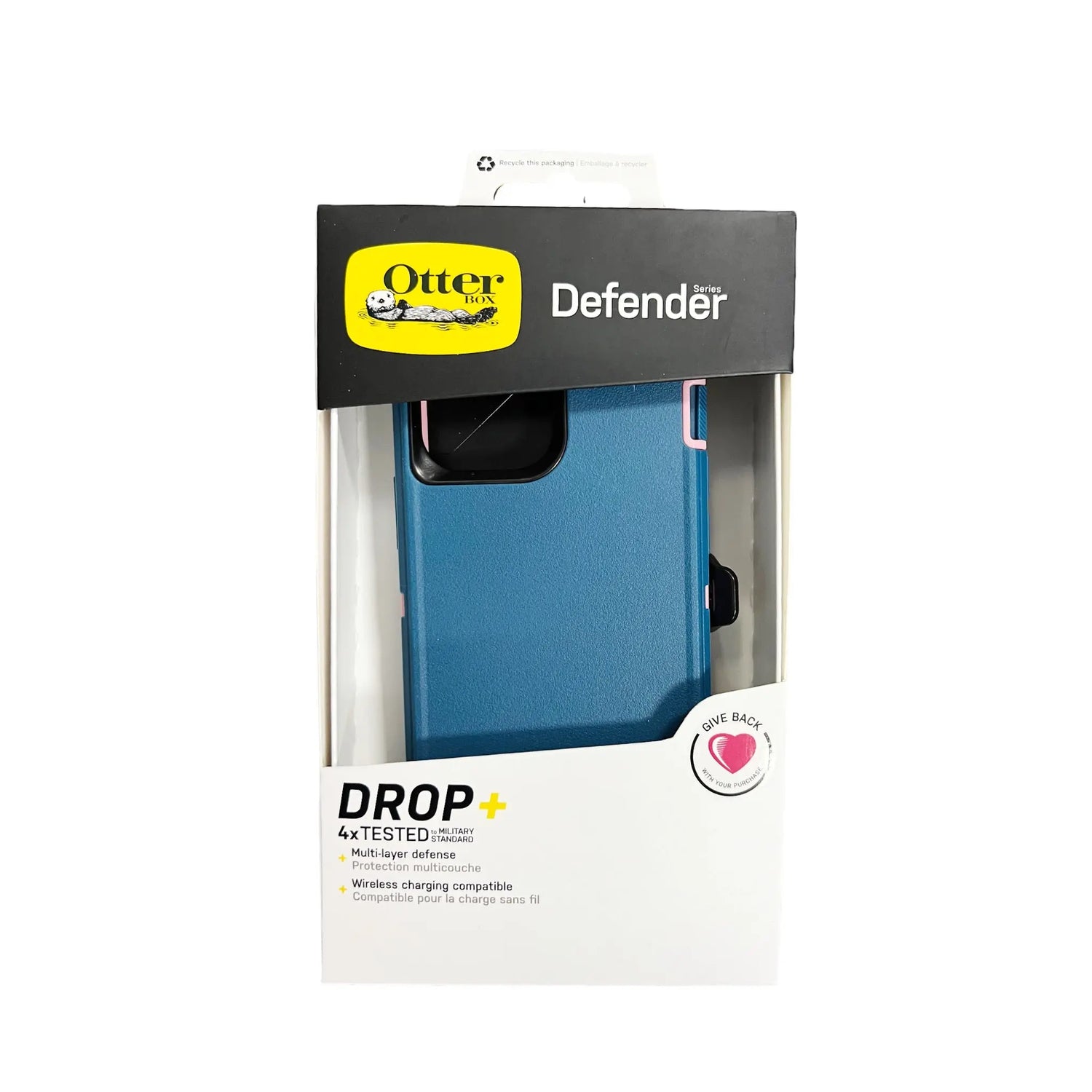 Estuche OtterBox Defender para iPhone 13, color turquesa y rosado, protección robusta y estilo.