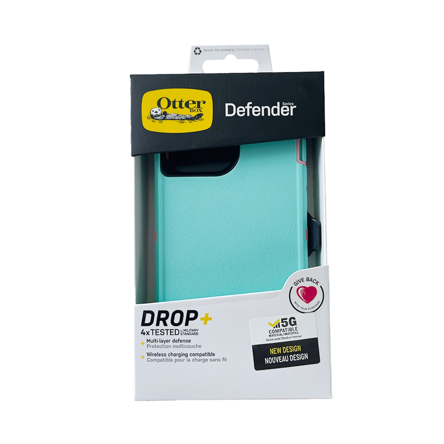 estuches proteccion otterbox defender apple iphone 13 pro max color turquesa / rosado
