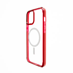 estuches clasico spigen magsafe marco apple iphone 13 pro max color rojo / transparente