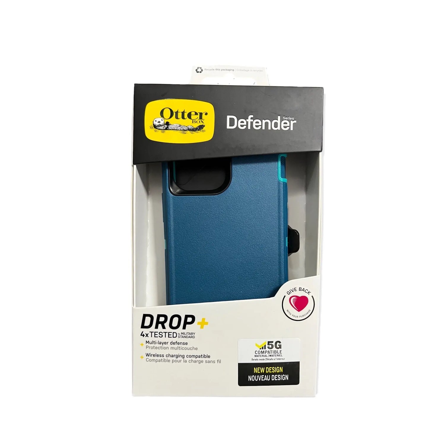 Estuche de protección Otterbox Defender para Apple iPhone 13 Pro en color turquesa.