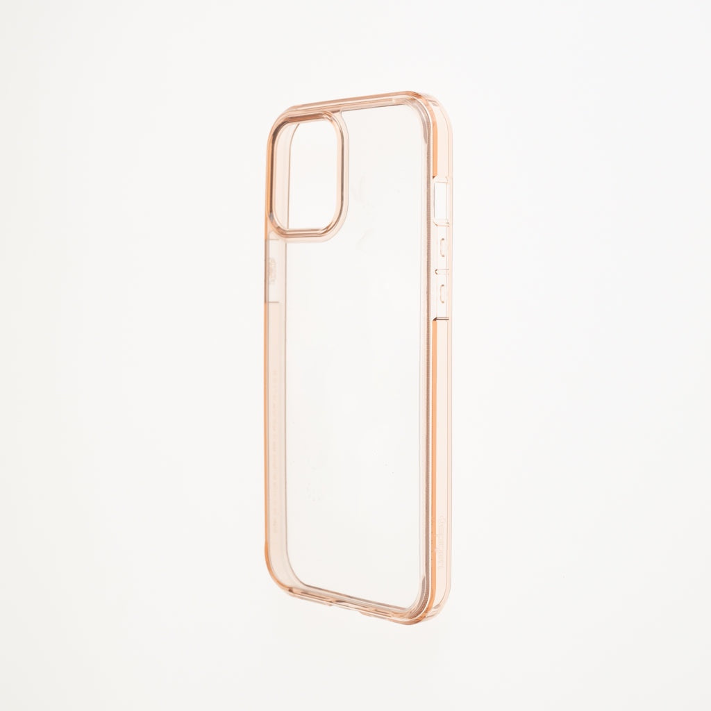 Estuche clasico spigen transparente marco apple iphone 13 pro color rosado / transparente