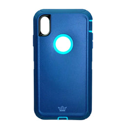 estuche proteccion el rey defender apple iphone xs max color turquesa- MUNDO ACCESORIOS.