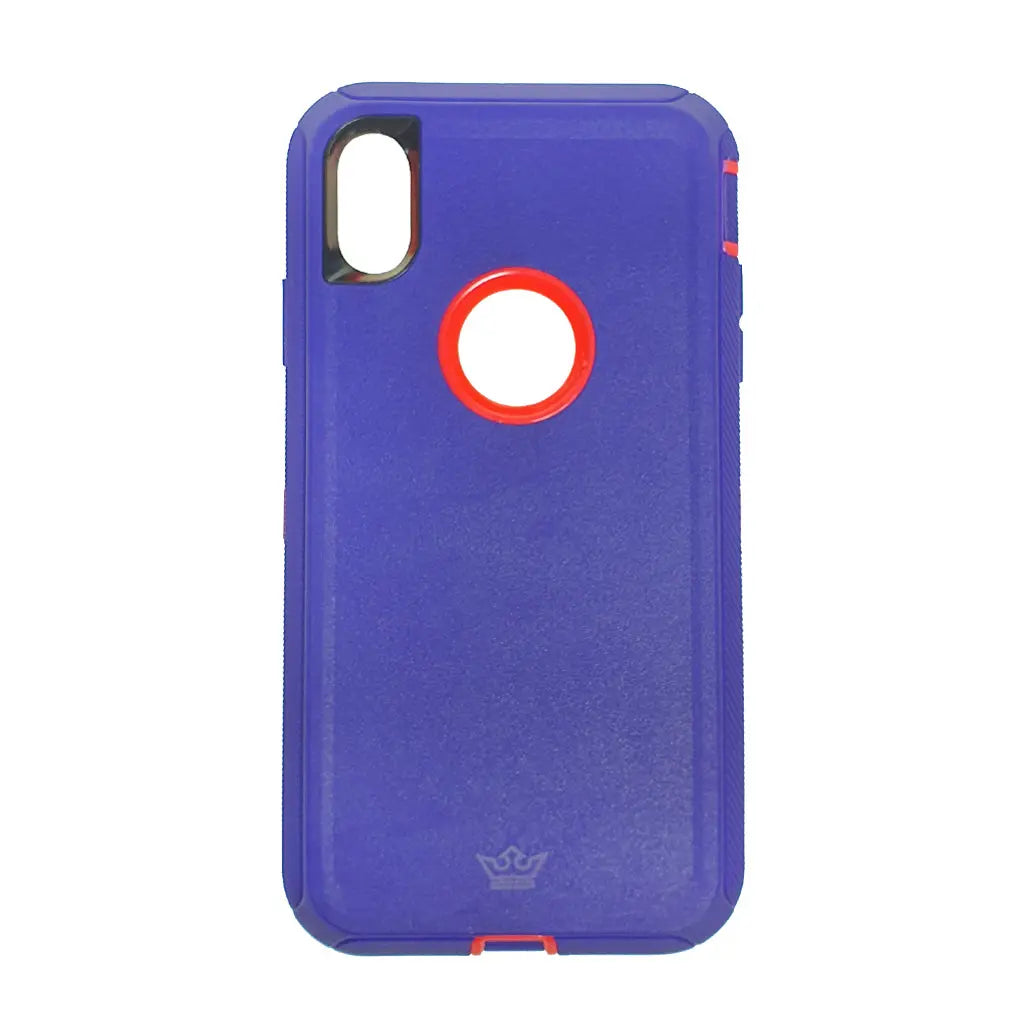 estuche proteccion el rey defender apple iphone xs max color morado- MUNDO ACCESORIOS.