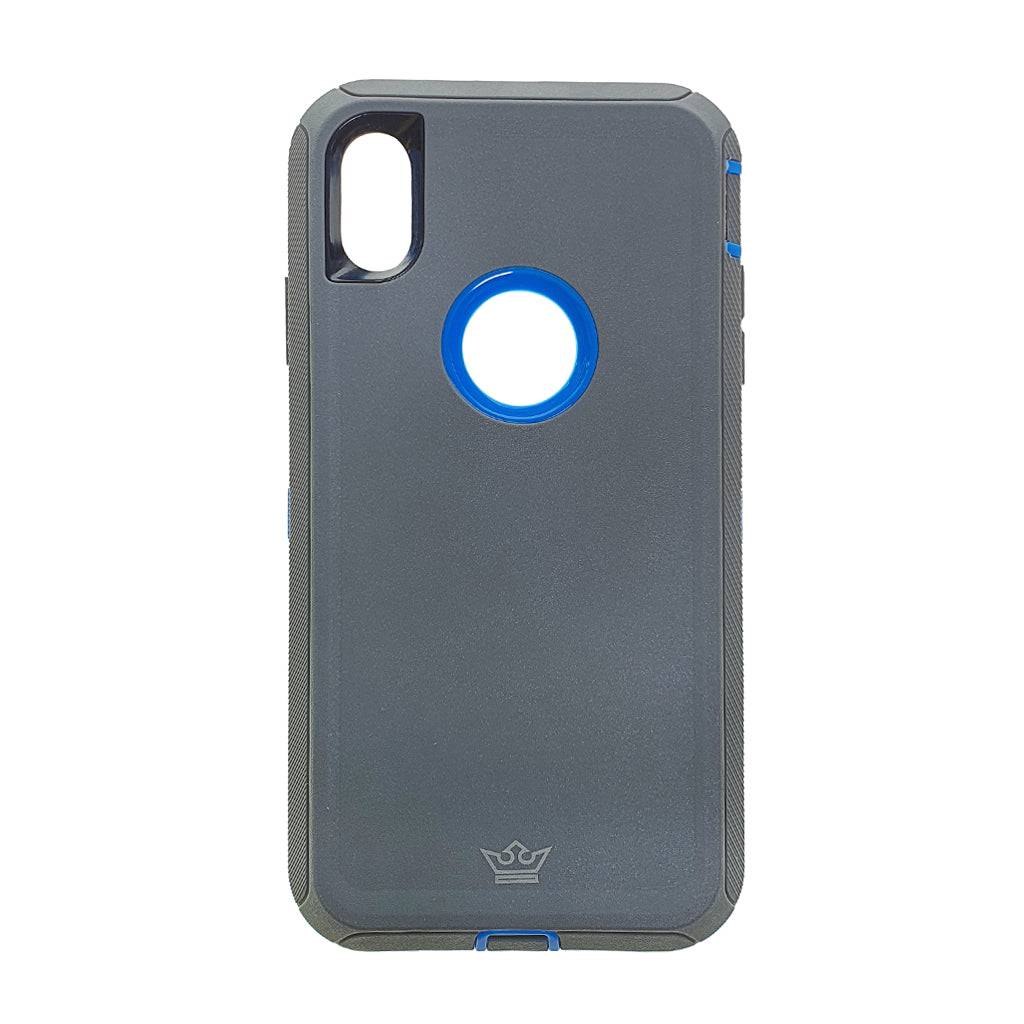 Estuches Proteccion El Rey Defender Apple Iphone Xs Max Color Gris / Azul - MUNDO ACCESORIOS (B2C)