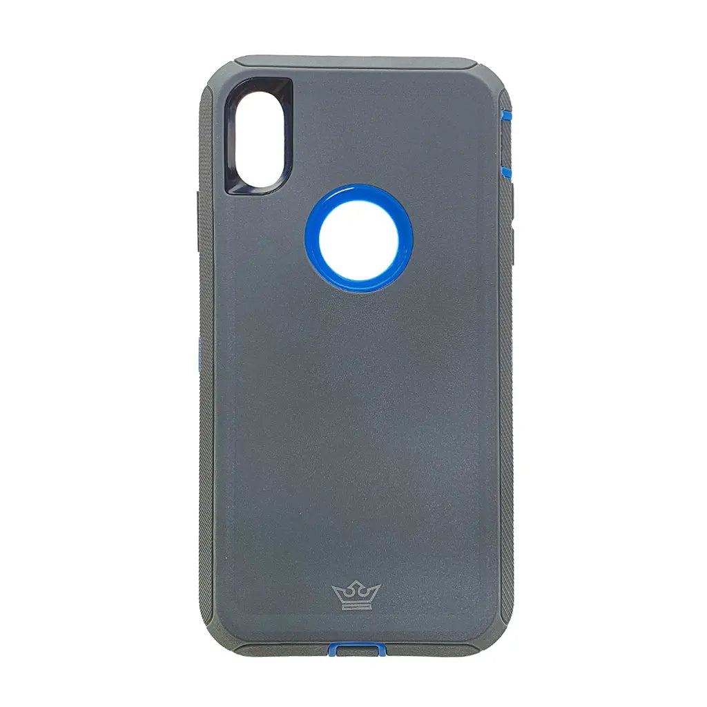 protector estuche gris azul para iPhone XS Max El Rey Defender