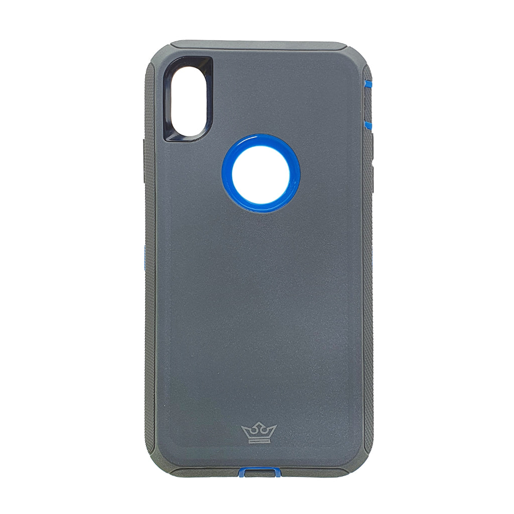 Estuche proteccion el rey defender apple iphone xs max color gris / azul