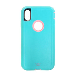 Estuches Proteccion El Rey Defender Apple Iphone Xs Max Color Turquesa / Rosado - MUNDO ACCESORIOS (B2C)